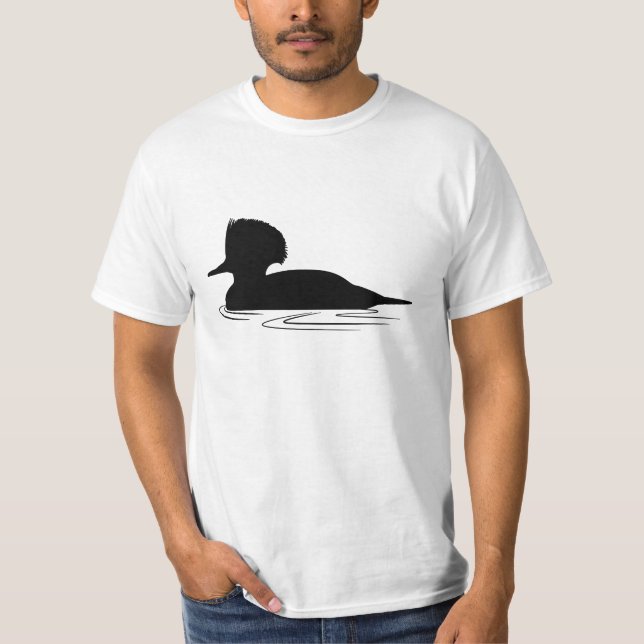 Merganser Duck in Silhouette T-Shirt (Front)