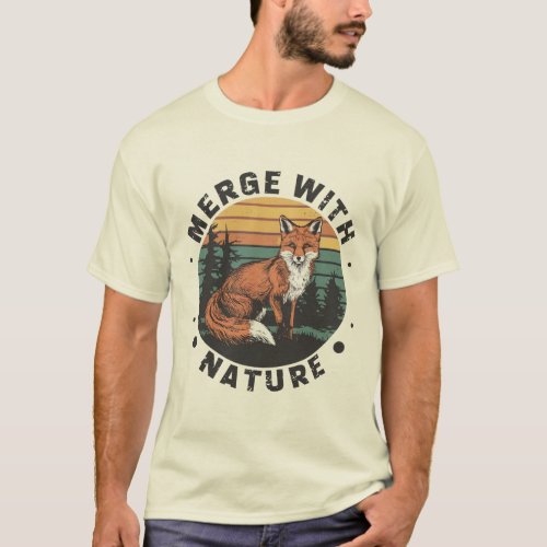  merge with nature of fox T_Shirt