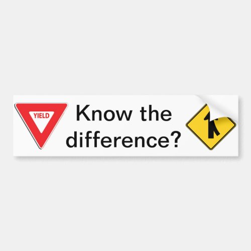 MergeYield Know the difference Bumper Sticker