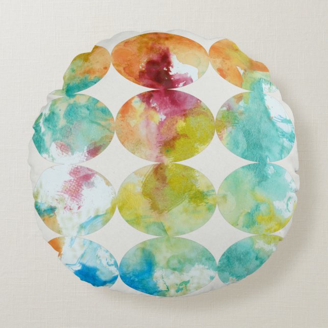 Merging Color II Round Pillow (Front)