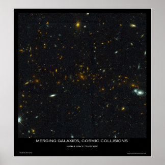 Merging Galaxies, Cosmic Collisions Poster