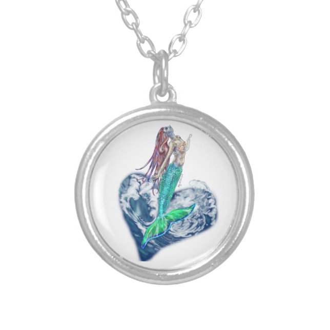 Mergrrl Breaking Silver Plated Necklace (Front)