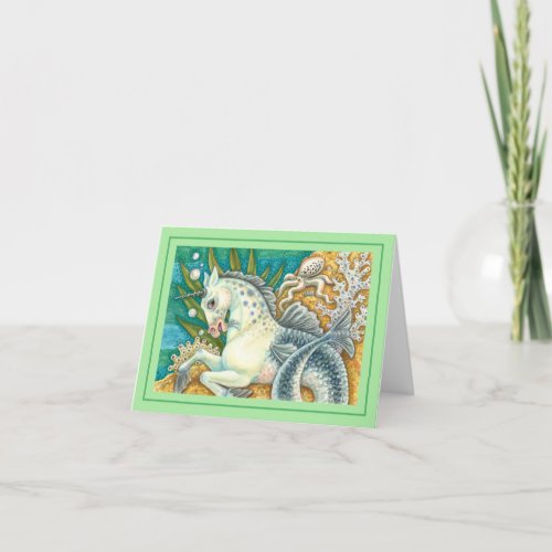 MERHORSE  WHITE OCTOPUS FANTASY UNICORN Blank Card