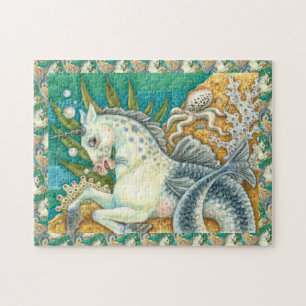 MERHORSE & WHITE OCTOPUS, FANTASY UNICORN HORSE JIGSAW PUZZLE