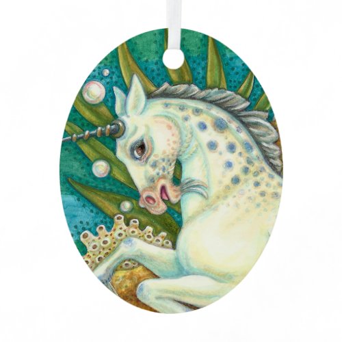 MERHORSE &amp; WHITE OCTOPUS, FANTASY UNICORN HORSE METAL ORNAMENT