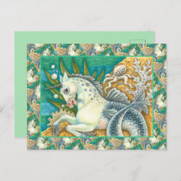 MERHORSE & WHITE OCTOPUS, FANTASY UNICORN HORSE POSTCARD