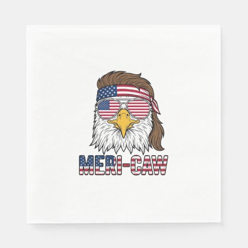 Meri-Caw Patriotic Eagle Vintage Engraving Shirt_1 Napkins