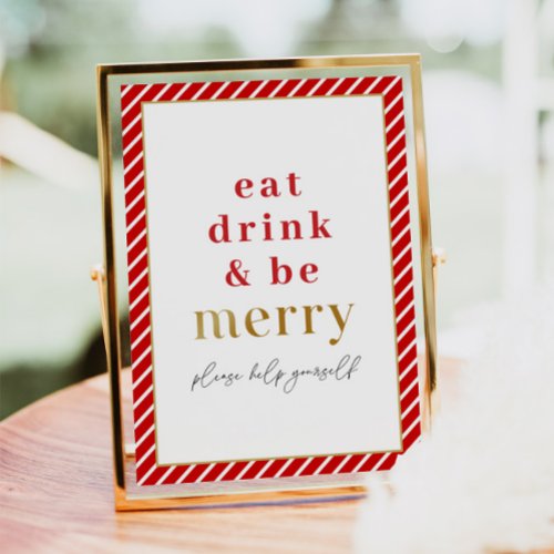 MERI Christmas Eat Drink  Be Merry Food Table Poster