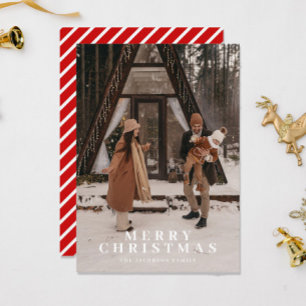 MERI Festive Red Stripes Photo Christmas Card