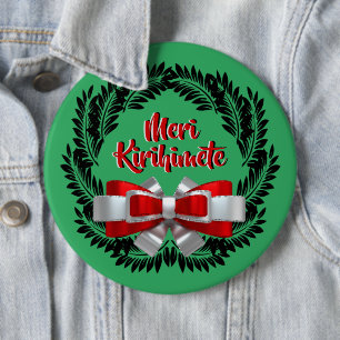 Meri Kirihimete Maori for Merry Christmas Button