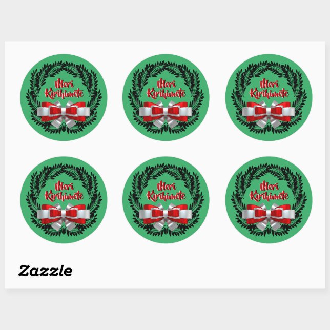 Meri Kirihimete Maori  Merry Christmas Classic Round Sticker (Sheet)