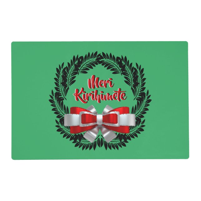 Meri Kirihimete Maori  Merry Christmas Laminated Placemat (Front)