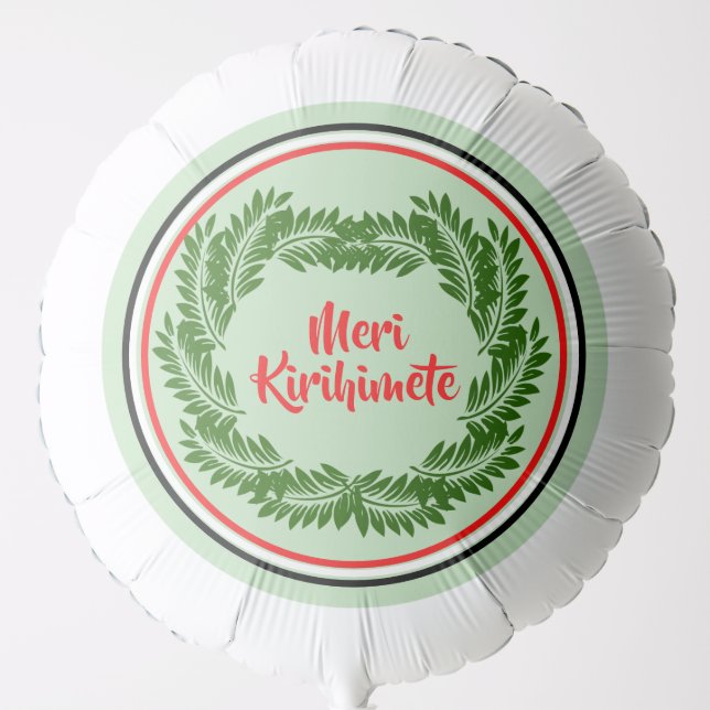 Meri Kirihimete Maori Merry Christmas Large Balloon (Front)