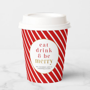 MERI Red Eat Drink Be Merry Christmas Holiday Paper Cups