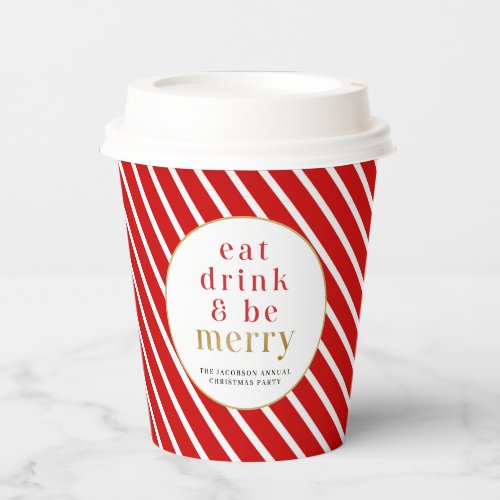 MERI Red Eat Drink Be Merry Christmas Holiday Paper Cups
