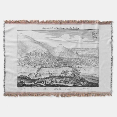 MERIAN Heidelberg Castle and Old City 1620 Throw Blanket