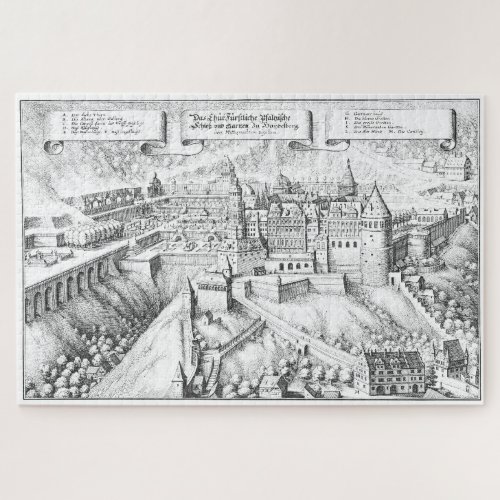 MERIAN Heidelberg Castle and Royal Gardens 1620 Jigsaw Puzzle