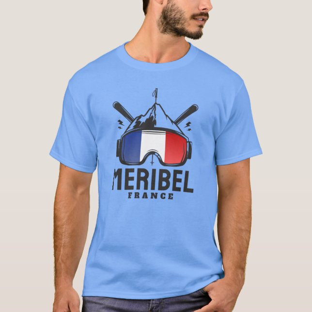 Meribel France Ski Resort Skiing Souvenir boy gift T-Shirt (Front)
