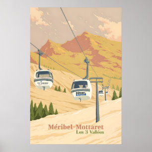 Meribel Mottaret Ski Resort Travel Poster