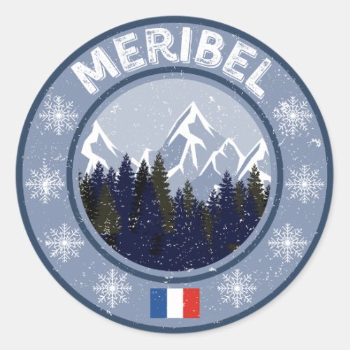 Mribel Ski Resort Classic Round Sticker