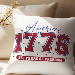 merica 1776 250 Years of Freedom July 2026 Throw Pillow