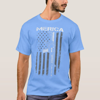 MERICA 2nd Amendment 4th Of July AR15 USA Flag (O T-Shirt