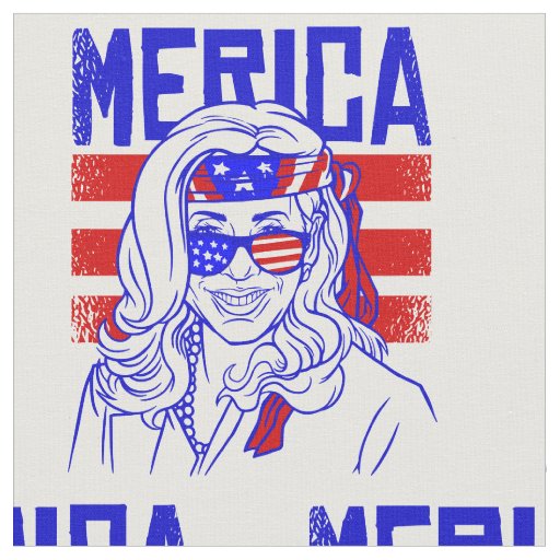 merica 4th july kamala harris  fabric