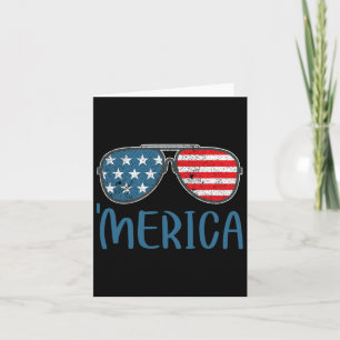 Merica 4th Of July America Retro Sungles American Card