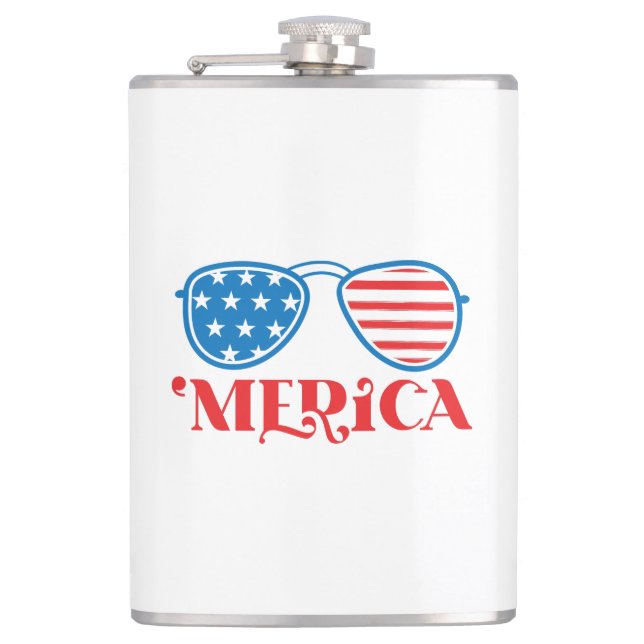 Merica 4th of July Design-32042 Flask (Front)