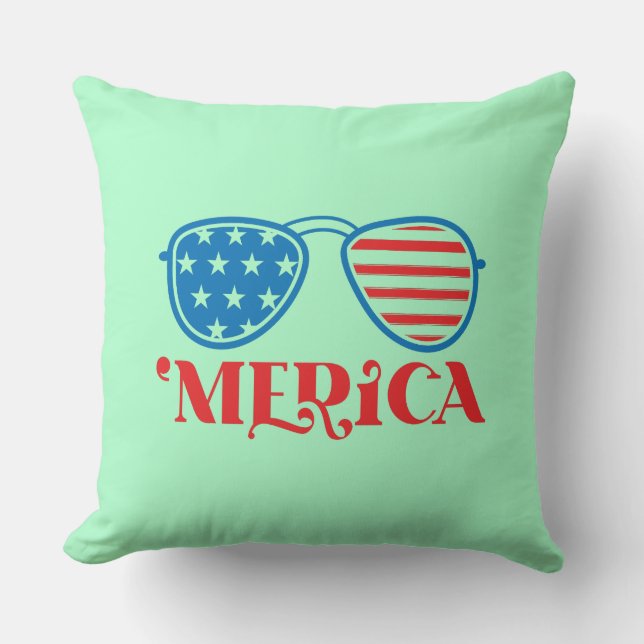 Merica 4th of July Design-32042 Throw Pillow (Front)
