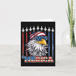 Merica 4th Of July Eagle Mullet Usa Flag Patriotic Card