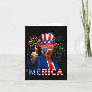 Merica 4th Of July Funny Trump Fireworks Independe Card