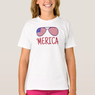 'Merica 4th Of July Glasses T-Shirt
