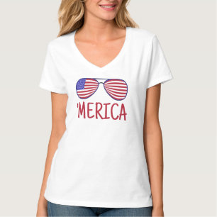 'Merica 4th Of July Glasses T-Shirt