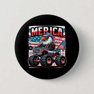 Merica 4th Of July Shirts Boys Kids American Flag Button