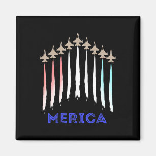 Merica America Jet Flag Trump Patriot Veteran Gift Magnet
