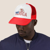 'MERICA American Bald Eagle US Flag Hat (red) (In Situ)