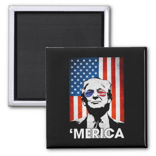 Merica American Flag 4th Of July Murica Patriotic  Magnet