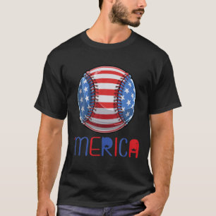 Merica American Flag Baseball Mullet T 4Th July T-Shirt