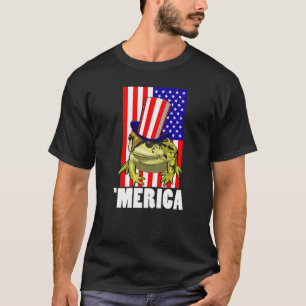 Merica American Flag Frog Women Frog Love 5 T-Shirt
