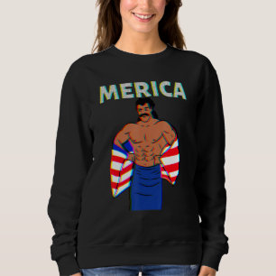 Merica American Mullet Business In Front Party In Sweatshirt