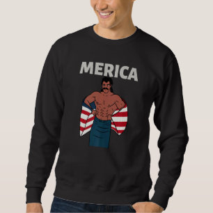Merica American Mullet Business In Front Party In Sweatshirt