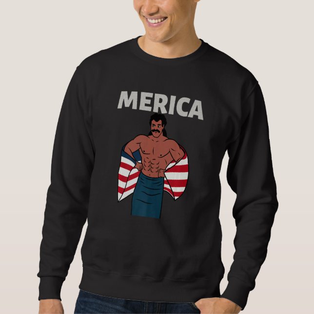 Merica American Mullet Business In Front Party In  Sweatshirt (Front)