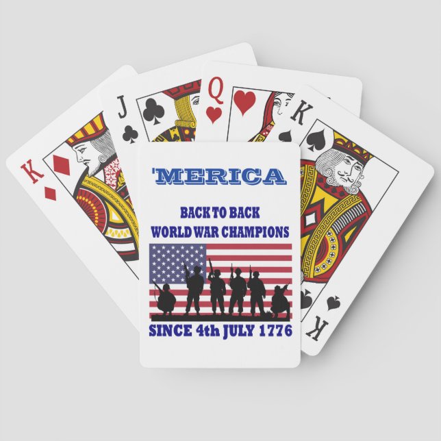 Merica,Back to back world champions Poker Cards (Back)