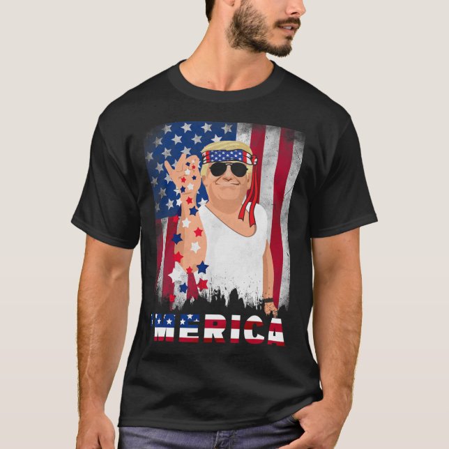 Merica Bae Salt Sprinkle American Flag Patriotics  T-Shirt (Front)