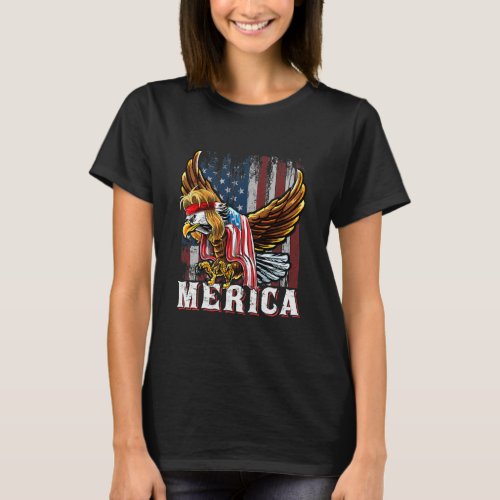 Merica Bald Eagle Mullet 4th Of July T_Shirt