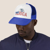 'MERICA Bald Eagle U.S. Flag Hat (blue) (In Situ)
