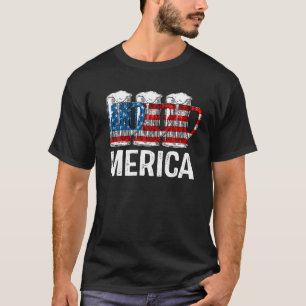 Merica Beer American Flag 4Th Of July Gift T-Shirt