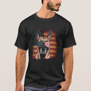Merica Belgian Malinois Dog 4th of July T-Shirt
