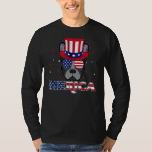 Merica Boston Terrier Usa Flag Sunglasses 4th Of J T-Shirt